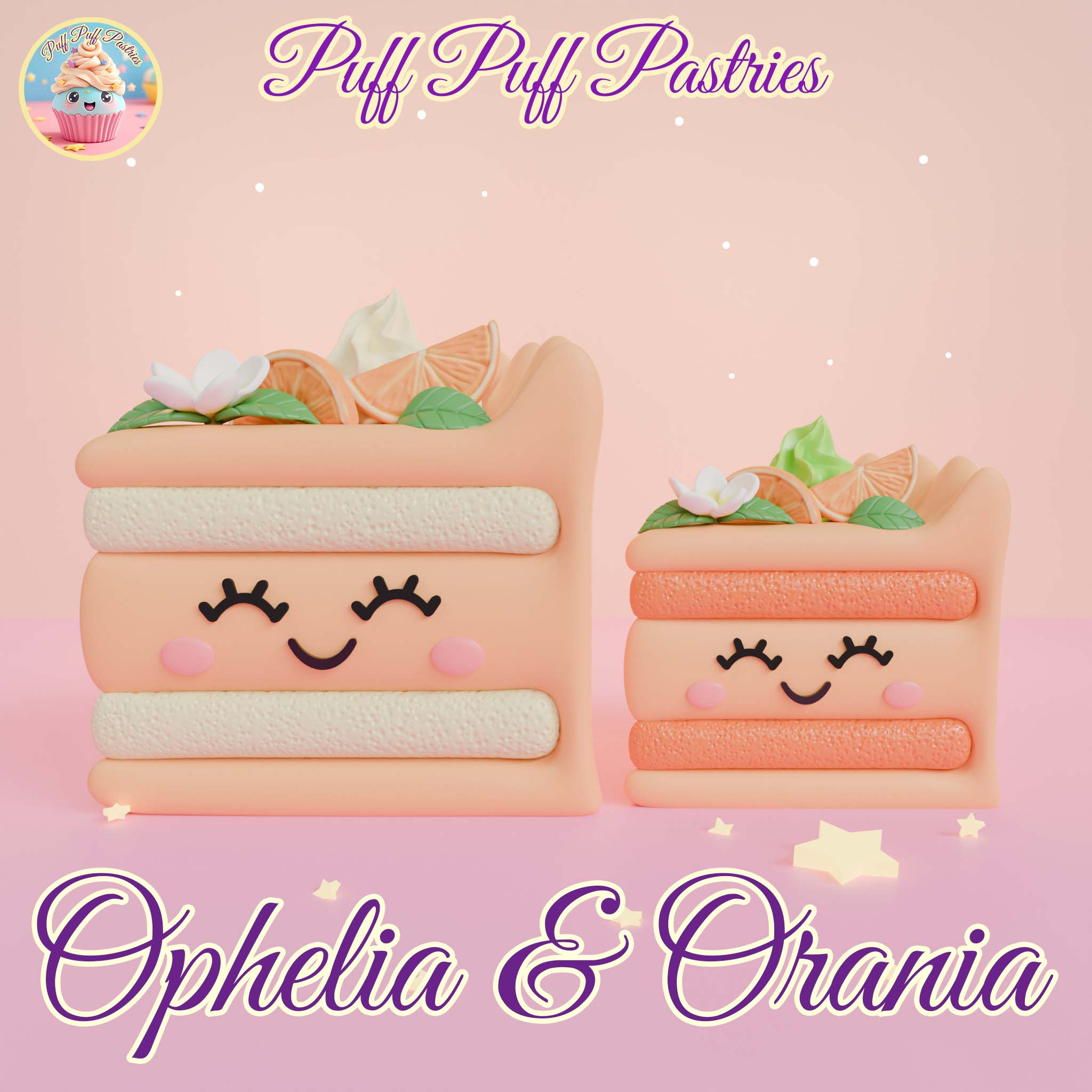 Kawaii Triangle cake Ophelia and Orania